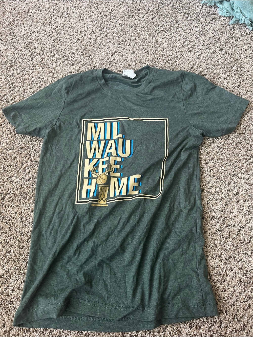 Bella Canvas Forest Green Graphic Tee with Cream Accent